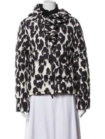 Pre-owned Moschino Animal Print Down Jacket In Multicolor