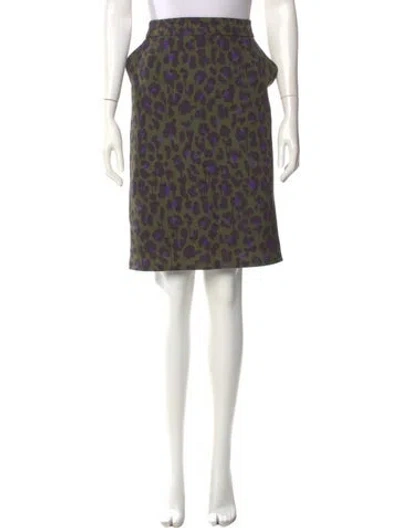 Pre-owned Moschino Animal Print Knee-length Skirt In Green