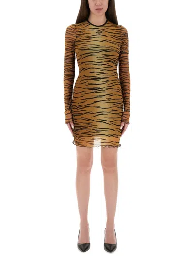 MOSCHINO ANIMAL PRINT MESH DRESS