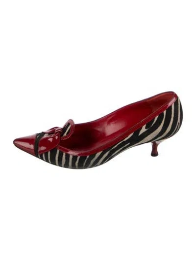 Pre-owned Moschino Animal Print Pumps In Red