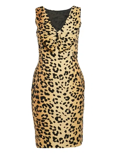 Pre-owned Moschino Animal-print V-neck Dress