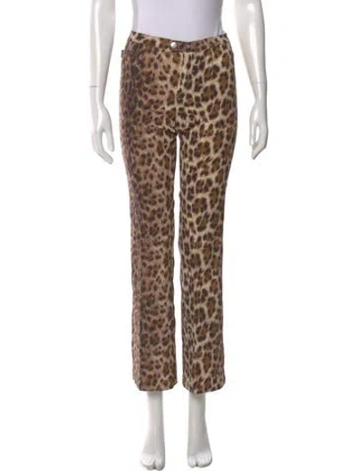 Pre-owned Moschino Animal Print Wide Leg Pants In Neutral