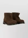 Moschino Ankle Boots With Round Toe And Flat Sole In Brown