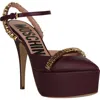 Moschino Ankle Strap Platform Sandal In Raspberry