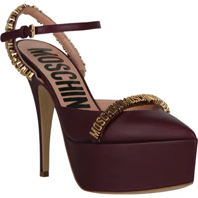 Moschino Ankle Strap Platform Sandal In Brown