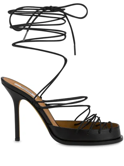 Moschino Ankle-tie Sandals In Black