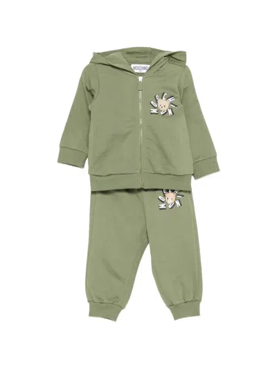 Moschino Babies' Appliqué Hooded Tracksuit In Multi