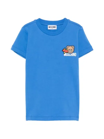 Moschino Kids' Appliqué T-shirt In Blue