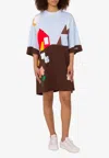 Moschino Archival Print Oversized T-shirt Dress In Multi