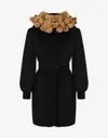 Moschino Teddy Bear Belted Coat In Black