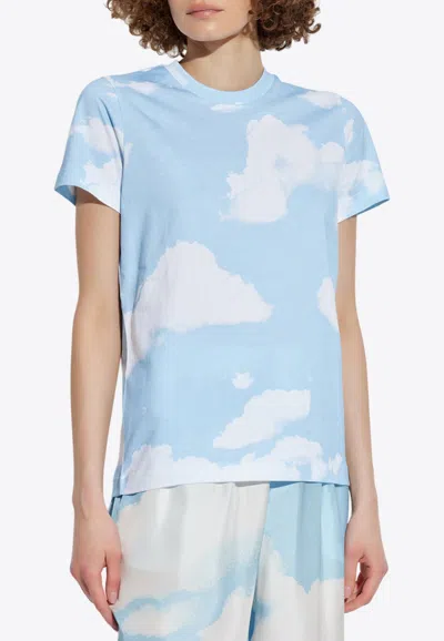 Moschino Archive Cloud Print T-shirt In Blue