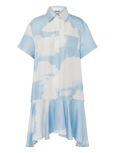 Moschino Minikleid Mit Archive Clouds-print In Blue