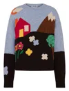 Moschino Shetland Wool Sweater With Landscape Intarsia In Multi