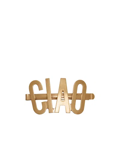 Moschino Archive Group Brooch In Gold