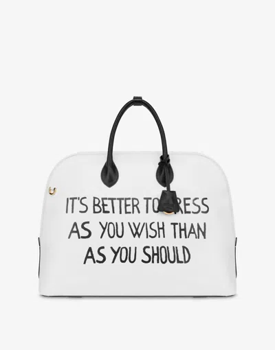 Moschino Archive Message Handbag In White