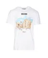 Moschino T-shirt With Round Neck And Short Sleeves In White