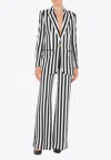 Moschino Single-breasted Striped Blazer In Monochrome
