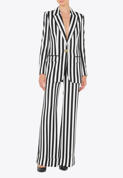 Moschino Women's Archive Stripes Tailored Jacket In Monochrome