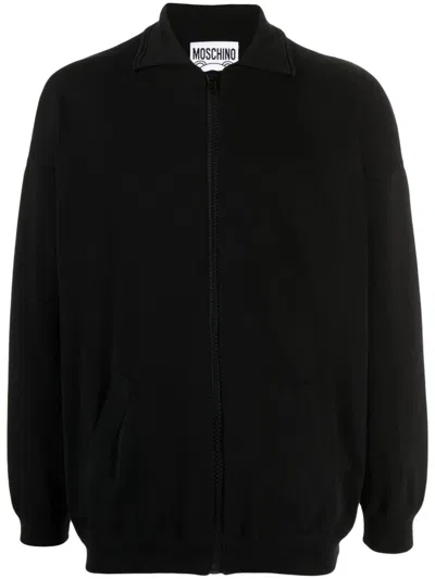 Moschino Archive Teddy Fine-knit Cardigan In Black