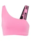 Moschino Top Sportivo In Jersey Di Cotone Stretch In Pink