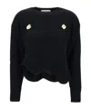 Moschino Asymmetric Hem Crewneck Knitted Jumper In Black