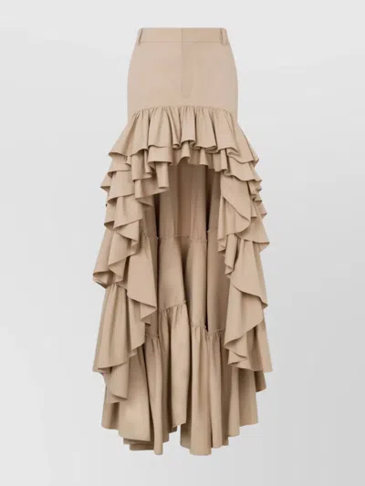 MOSCHINO ASYMMETRIC HIGH-LOW RUFFLED SKIRT