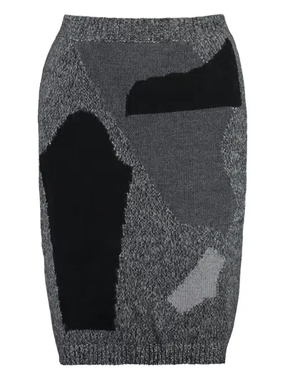 MOSCHINO ASYMMETRIC KNIT SKIRT