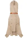 Moschino Asymmetric Midi Dress In Neutrals
