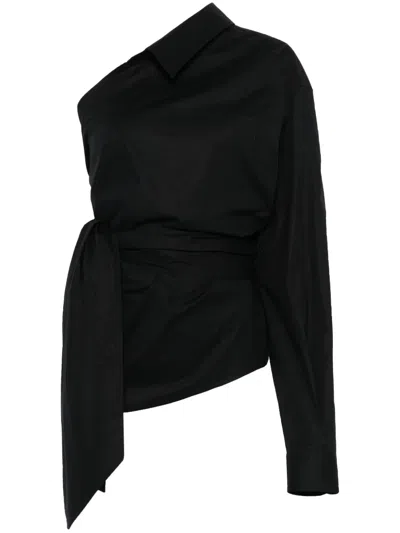 Moschino Asymmetric Shirt In Black