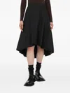 Moschino Knee Length A-line Skirt With Asymmetric Hem In Black