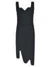 Moschino Asymmetric Sleeveless Crepe Dress In Nero