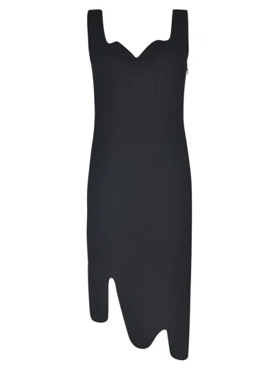 MOSCHINO ASYMMETRIC SLEEVELESS SLIM DRESS