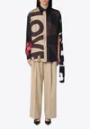 Moschino Multicolor Silk Shirt With Asymmetrical Long Sleeve In Multicolor