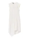 Moschino Asymmetrical Shutted Dress In White