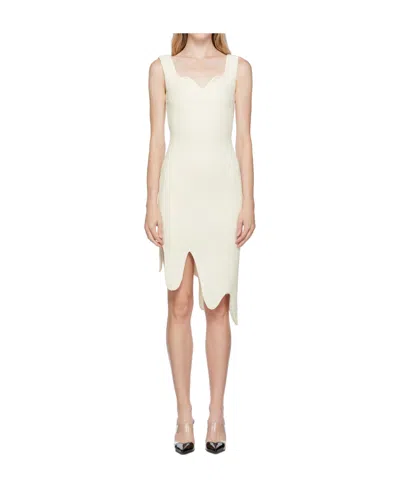 Moschino Asymmetrical Sleeveless Dress In White