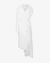 Moschino Asymmetrical Trench Coat In Stretch Poplin In Bianco
