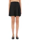 Moschino Couture Asymmetrical Wool Shorts In Black