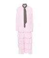 Moschino Attached-tie Midi Dress In Pink