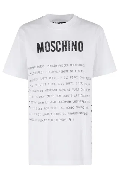 Moschino Avant-garde White Oversized T-shirt With Contrasting Print