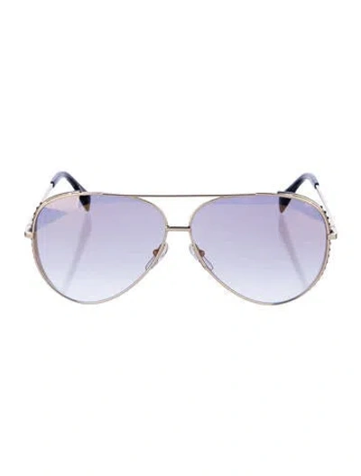 Pre-owned Moschino Aviator Gradient Sunglasses In Gold