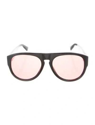 Pre-owned Moschino Aviator Mirrored Sunglasses In Black