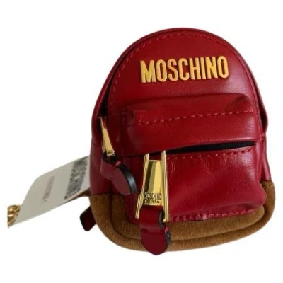 Pre-owned Moschino Aw20  Couture Mini Leather Red Backpack/keychain/belt Bag/shoulder Bag