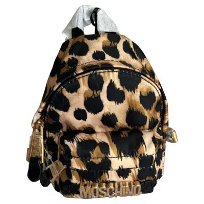 Pre-owned Moschino Aw21  Couture Leopard Print Shoulder Bag Mini Backpack By Jeremy Scott In Black