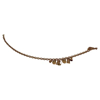 Pre-owned Moschino Aw23  Couture Jeremy Scott Gold Sewing W/ Pins And Thimbles Charms Belt In Brown