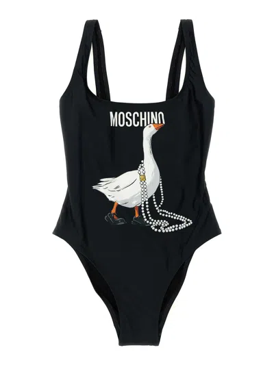 Moschino One-piece Swimsuit In Black
