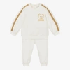 MOSCHINO BABY BABY GIRLS IVORY COTTON TEDDY TRACKSUIT