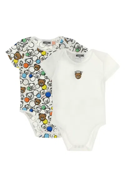 Moschino Baby 'bear' 2-pack Body In White