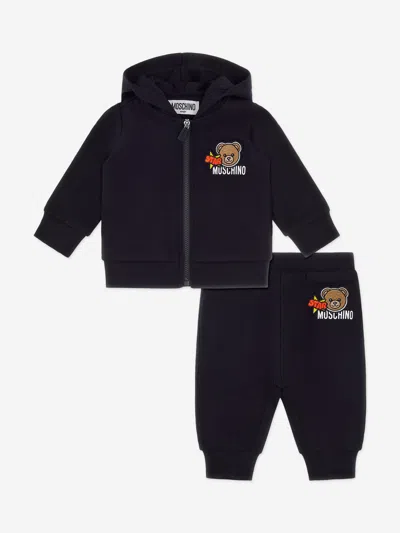 Moschino Kids'  Baby Bear Logo Tracksuit In Black