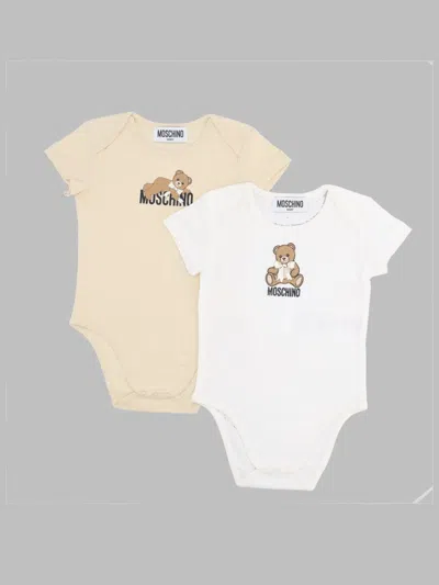 Moschino Baby Bear Print Bodysuit Set In Multi