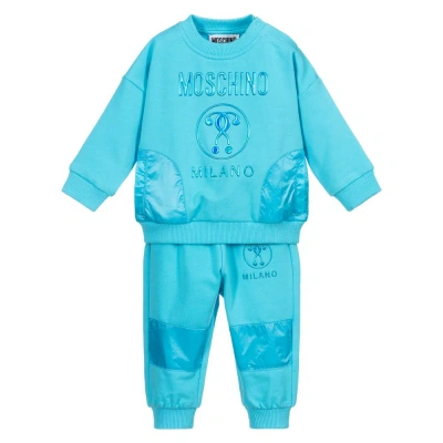 Moschino Baby Babies' Blue Cotton Logo Tracksuit